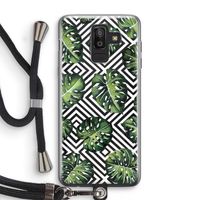 Geometrische jungle: Samsung Galaxy J8 (2018) Transparant Hoesje met koord