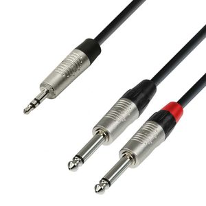 Adam Hall 4 Star YWPP 0600 Rean verloopkabel mini-jack naar 2x jack mono 6m