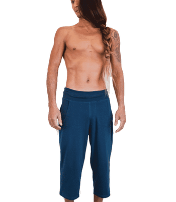 Yogabroek &apos;Shaolin&apos; driekwart man navy L