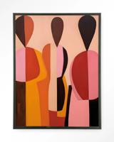 Urban Cotton Wandkleed 'Silhouettes' 110 x 145cm in Floating Frame - black