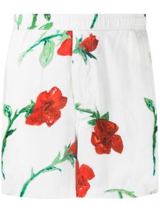 Endless Joy short imprimé à taille élastiquée - Blanc