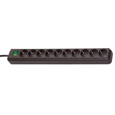 Brennenstuhl 1159300010 Stekkerdoos | Eco-Line | 10 Sockets | Schakelaar | Zwart | 1,5 meter