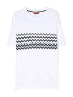 Missoni Kids t-shirt en jersey mélangé à logo imprimé - Blanc - thumbnail