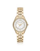 Michael Kors Dames Lauryn 33 mm goudkleurige stalen armband en kast quartz MOP wijzerplaat analoog horloge MK3899