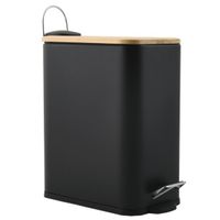 Spirella Pedaalemmer Vienne - zwart - 5 liter - metaal - L28 x B14 x H29 cm - soft-close - toilet/badkamer   - - thumbnail