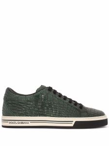 Dolce & Gabbana baskets à effet peau de crocodile - Vert