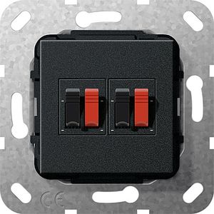 Luidsprekeraansluiting 2-voudig mat zwart GIRA 569310