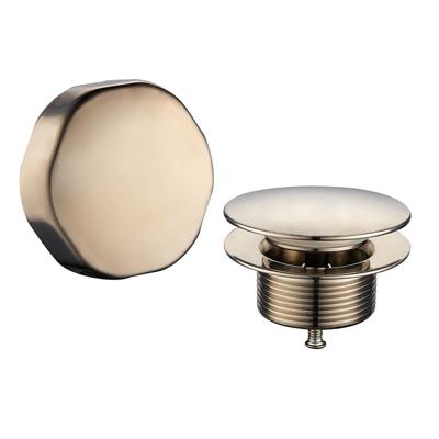 Wiesbaden knop/plug badoverloopcombinatie geborsteld staal Wiesbaden knop/plug badoverloopcombinatie geborsteld staal