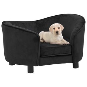 VidaXL Hondenbank 69x49x40 cm pluche zwart
