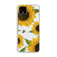 Sunflower and bees: Pixel 4 XL Transparant Hoesje