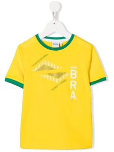 BOSS Kidswear t-shirt à logo Brazil imprimé - Jaune