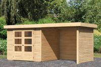 Woodfeeling | Tuinhuis Askola 3 met Overkapping 2,4, Zij- en Achterwand | Onbehandeld