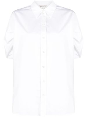 Alexander McQueen chemise en coton à manches bouffantes - Blanc