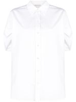 Alexander McQueen chemise en coton à manches bouffantes - Blanc