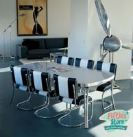 Bel Air Retro Dinner Set Zwart XL Bel Air Retro Dinner Set Zwart XL