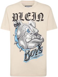 Philipp Plein t-shirt en coton à imprimé Bulldogs - Tons neutres