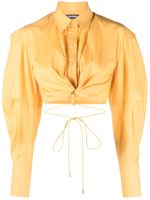 Jacquemus chemise La Chemise Plidao à coupe crop - Jaune - thumbnail