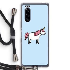 Eenhoorn: Sony Xperia 5 Transparant Hoesje met koord