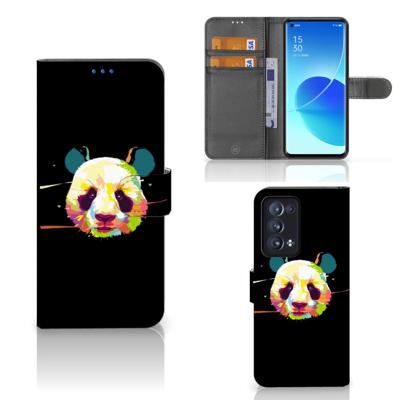 OPPO Reno 6 Pro Plus 5G Leuk Hoesje Panda Color | Portemonnee hoesje