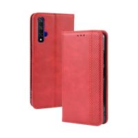 Magnetische Buckle retro Crazy Horse textuur horizontale Flip lederen case voor Huawei Honor 20 met houder & kaartsleuven & fotolijstjes (rood)