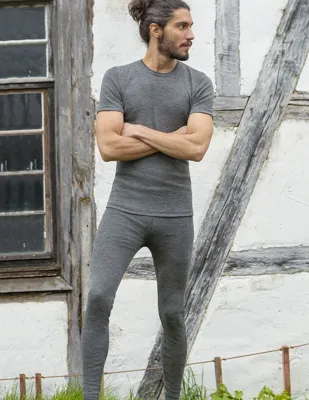 Heren Legging Merino Wol Engel Natur Kleur Antraciet Maat 50/52 - Large