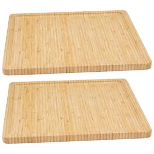 Serveerplankje voor hapjes/fingerfood  - 2x - 30 x 30 cm - bamboe hout - borrelplank - tapasplank