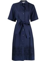 P.A.R.O.S.H. robe-chemise à taille ceinturée - Bleu