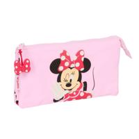 Pennenetui met 3 vakken Minnie Mouse Naive Roze 22 x 12 x 3 cm