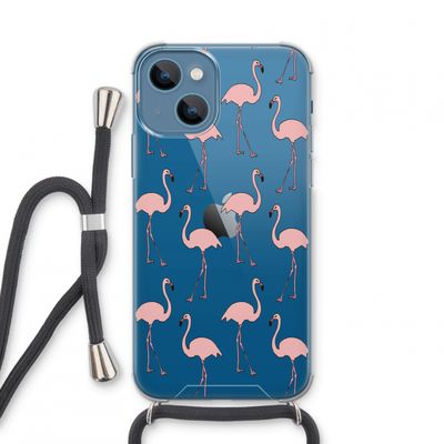 Anything Flamingoes: iPhone 13 mini Transparant Hoesje met koord