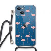 Anything Flamingoes: iPhone 13 mini Transparant Hoesje met koord