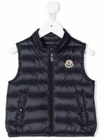 Moncler Enfant gilet matelassé à logo - Bleu - thumbnail