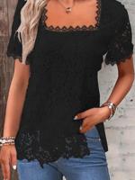 Loose Casual Square Neck T-Shirt