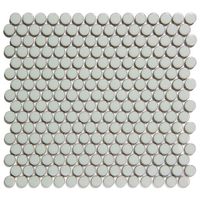 Tegelsample: The Mosaic Factory Venice ronde mozaïek tegels 32x29 lichtgrijs edge - thumbnail