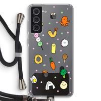 Happy bento friends: Samsung Galaxy S21 FE Transparant Hoesje met koord