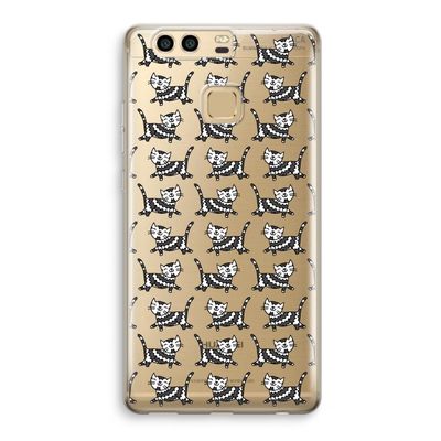 Zwarte poes: Huawei P9 Transparant Hoesje
