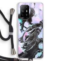 Pastel zwart: Oppo A95 5G Transparant Hoesje met koord