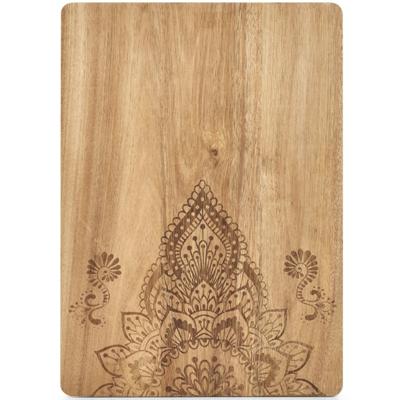 Zeller snijplank - mandala print - hout - rechthoekig - 40 x 29 cm - serveerplanken