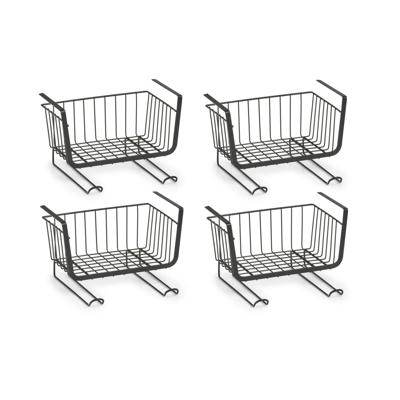 Zeller opberg opruim kast hangmandjes - 5x - zwart - met haken 31 x 26 x 20 cm - Organiseren Zeller opberg opruim kast hangmandjes - 5x - zwart - met haken 31 x 26 x 20 cm - Organiseren