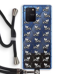 Zwarte poes: Samsung Galaxy Note 10 Lite Transparant Hoesje met koord
