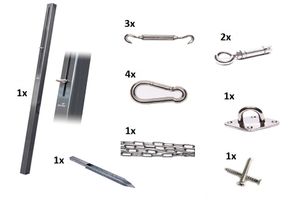 Platinum bevestigingsmaterialen schaduwdoek combinatiepakket 6
