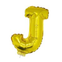 Gouden opblaas letter ballon J op stokje 41 cm   - - thumbnail