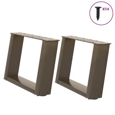 Salontafelpoten 2 st U-vormig 40x(30-31) cm staal naturel