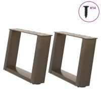 Salontafelpoten 2 st U-vormig 40x(30-31) cm staal naturel