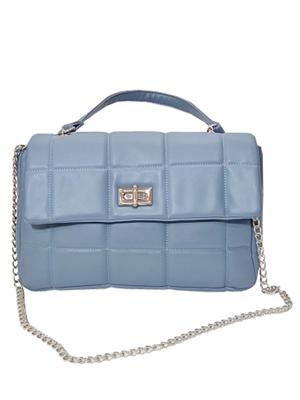 Schoudertas Doorgestikt Blauw Schoudertas Doorgestikt Blauw