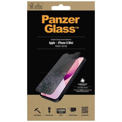 PanzerGlass Privacy P2741 Screenprotector (glas) Apple iPhone 13 mini 1 stuk(s) Anti-vingerafdruk, Antibacterieel, Meekijkbescherming