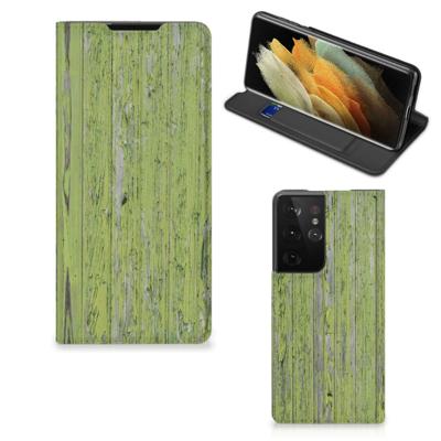 Samsung Galaxy S21 Ultra Book | Wallet Case | Green Wood
