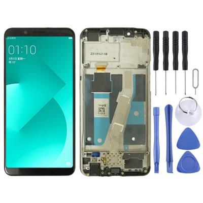 LCD-scherm en digitizer volledige montage met frame voor OPPO A83 (zwart)