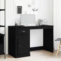 Bureau met lade Zwart eiken 50 x 115 x 75 cm Bewerkt hout