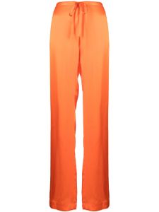 WOERA pantalon palazzo à lien de resserrage - Orange