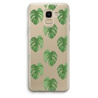 Monstera leaves: Samsung Galaxy J6 (2018) Transparant Hoesje